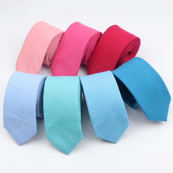 Bow Ties Color Colon Coton Clim Classic Men Slim Cravate Adult Adult Solid étroite Coldie Butterfly Cravats pour le mariage