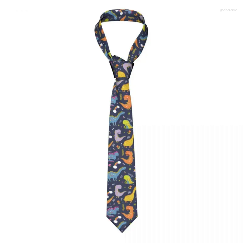 Bow Ties Cartoon Cute Boy Dinosaur Necktie Unisex Polyester 8 Cm Neck For Mens Silk Classic Shirt Accessories Cravat Wedding