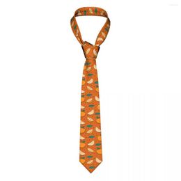 Cravates d'arc Dessin animé Orange Citron Persimmon Cravate Unisexe Polyester 8 cm Cravate pour hommes Slim Costumes étroits Accessoires Gravatas Cadeau