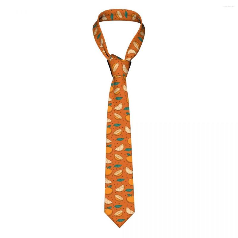 Pajaritas de dibujos animados naranja limón caqui corbata unisex poliéster 8 cm corbata para hombres trajes estrechos delgados accesorios gravatas regalo