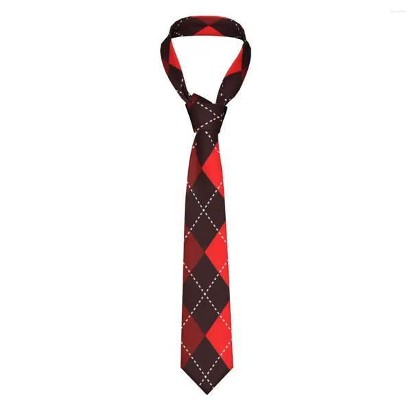 Pajaritas Casual Arrowhead Skinny Argyle Shades Red Plaid Necktie Slim Tie para hombres Hombre Accesorios Simplicidad Fiesta Formal