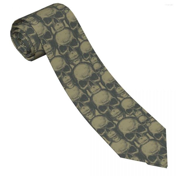 Pajaritas Casual Arrowhead Skinny Retro Human Skulls Necktie Slim Tie para hombres Hombre Accesorios Simplicidad Fiesta Formal