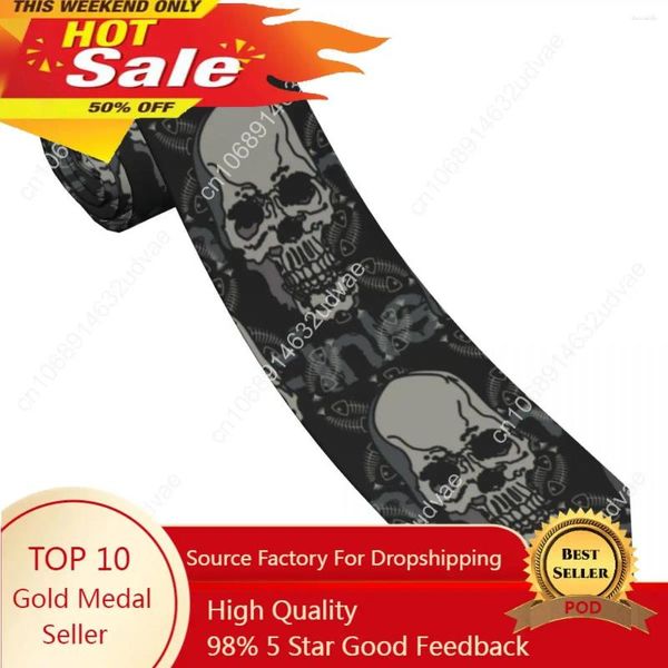 Bow Ties Casual Arrowhead Skinny Skull and Fish Skeleton Coldie Slim Tie pour hommes Accessoires Simplicité Fête Forme