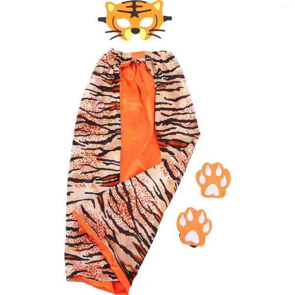 Nœuds papillons pour enfants, masque de tigre animal, pattes de performance, cadeaux de fête, bal de promo, cape et tissu, décorations de mascarade