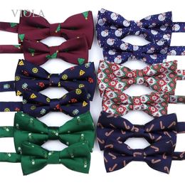 Strikjes Kerstcadeau Kerstman Bij Vader Zoon Strikje Set Polyester Sneeuwvlok Kerst Kind Heren Dames Vlinder Feest Das Accessoire 231005