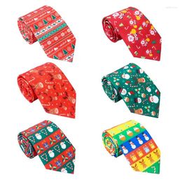 Bow Ties Christmas Neckties Novelty Tree Tree Santa Elk Imprimé Holiday