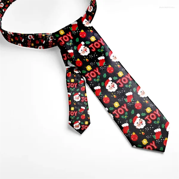 Cravates d'arc de Noël Cravate d'impression pour homme Gravatas en gros tissé 8 cm Cravate Accessoires de mariage Cosplay Costume Prop Group Party