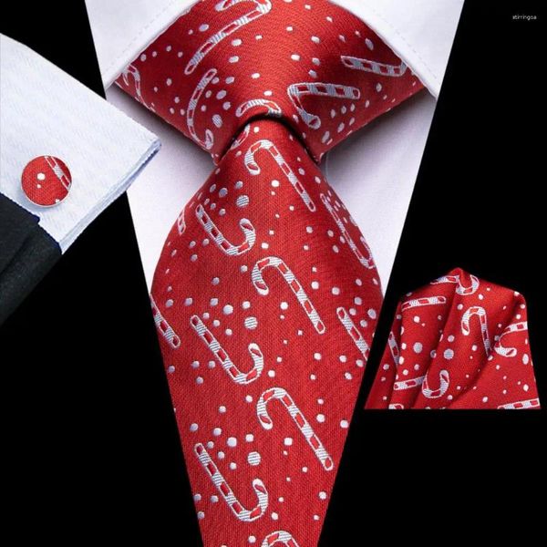 Noeuds papillon cravate de Noël pour hommes 2023 rouge blanc marque de mode fête de mariage cravate ensemble handky bouton de manchette cadeau en gros salut-cravate designer