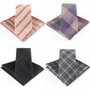 Bow Ties Classic 6cm Slim Cotton Pocket Square Tie Set Bule Bule Flaid Plaid Matchkier Coldie pour hommes Party de mariage Skinny Cou