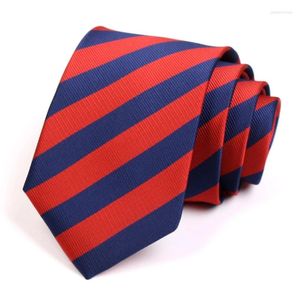 Strikjes Klassiek 7CM Rood/Blauw Gestreept Heren Zakelijk Hoge kwaliteit Mode Formele Stropdas Voor Mannen Pak Werk Stropdas