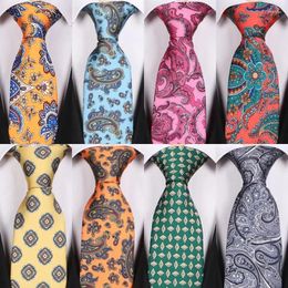 Bow Ties Classic 8cm Men's Tie Jacquard Cravatta Polka Dot Paisley Neckties Floral Printed Neck Party for Wedding Business