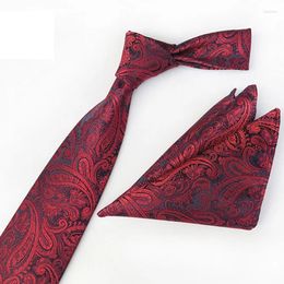 Bow Ties Classic 8cm imprime à cravate Pocket Square 2 pièces pour la fête Office Business Wedding Gift Colding Neckerchief