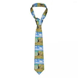 Bow Ties Classic Claude Monet Painting Necktie Men Silk personnalisé Silk The Cliff Walk à la couche du bureau de pourville