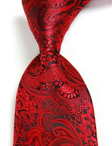 Bow Ties Classic Floral Red Black Tie Jacquard Woven Silk 8 cm Men's stropdy Business Wedding Party Formal Neck