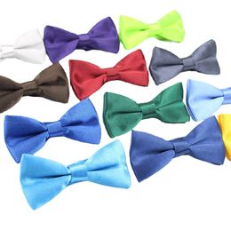 Bow Ties Classic Kid Bowtie Boys Grils Baby Children Tie Fashion 25 Solid Color Mint Green Red Black Witte huisdieren