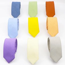 Nœuds papillons classiques pour hommes, loisirs, couleur pure, cravate en coton, costume formel de mariage, haute qualité, cravate fine de 6cm
