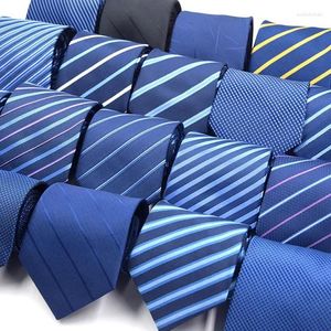 Bow Ties Classic Men's Tie 8cm Blue Neckties Jacquard geweven strepen Polka Dot Neckkleding voor trouwfeestbedrijf Heren Nestie