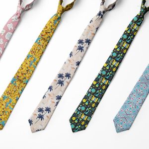 Corbatas de lazo de poliéster clásico para hombre, corbatas estampadas con diseño de flores de 8cm, divertidas para traje Formal de negocios, boda, fiesta, Gravitas