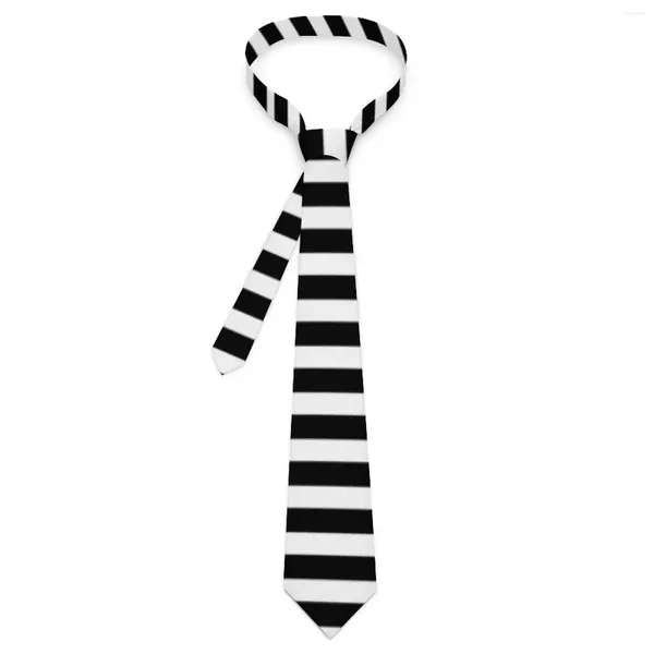 Pajaritas clásicas retro a rayas corbata negra rayas blancas Halloween cuello casual para hombres cuello de ocio accesorios de corbata