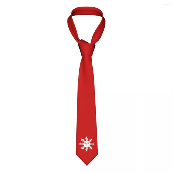 Pañuelos de lazo Corbata clásica para hombres Corbatas de seda para hombre Fiesta de bodas Negocios Cuello para adultos Bandera informal del pueblo tagalo