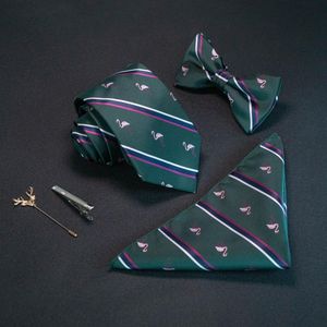 Boogbladen cm rode heren zijden tie zakdoek set jacquard weven strak dinosaurus vliegtuig hond verjaardag cadeau bruiloft feestboogtiesboog