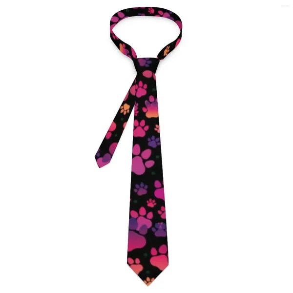 Nœuds papillons colorés pattes de chien cravate mignon animal graphique cou vintage cool collier pour hommes affaires cravate accessoires