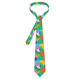 Pañuelos de arco Colorido Geo Imprimir Corbata Multi Círculos Cuello gráfico Cuello elegante para adultos Accesorios de corbata de fiesta de boda