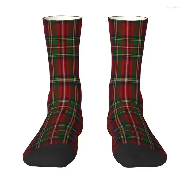 Bow Ties Cool Men's Royal Tartan Tartan Soce Socks Unisex Breathbale Warm 3d Impreso Classic Gingham Crew