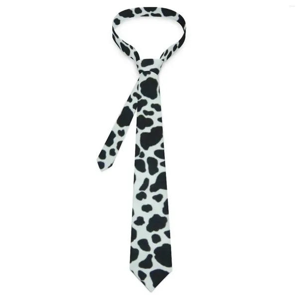 Cravates d'arc Cravate d'impression de vache Taches noires Cou de mariage Mode cool pour homme Collier graphique Cravate Idée cadeau