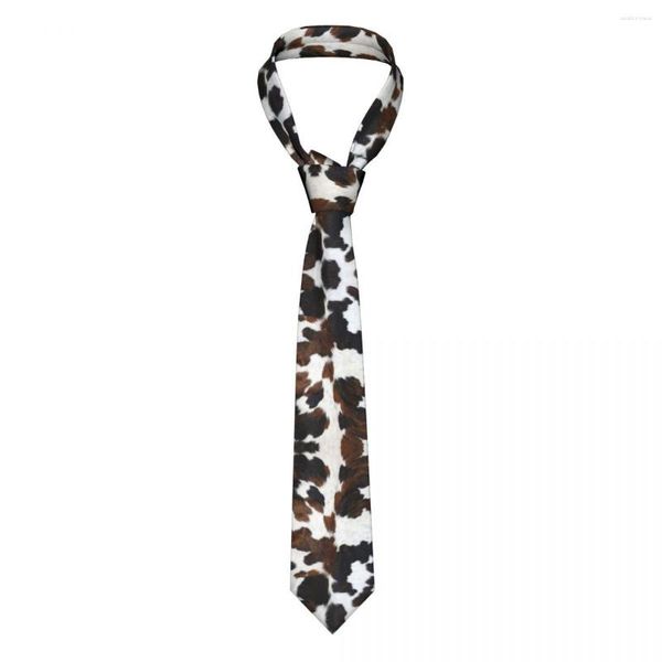 Pajaritas Cuero De Vaca Textura Marrón Corbatas Unisex Poliéster 8 Cm Piel Animal Cuello De Leopardo Para Hombre Flaco Estrecho Trajes Accesorios Gravatas