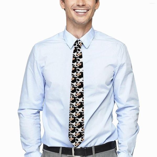Corbatas de lazo Cowical Cow Tie Funny Animal Print Retro Casual Cuello para hombres Mujeres Cosplay Fiesta Collar Diseño Corbata Accesorios
