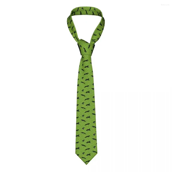 Cravates d'arc Custom Green Greyhound Dog Cravate Hommes Mode Soie Whippet Sighthound Cravate pour mariage