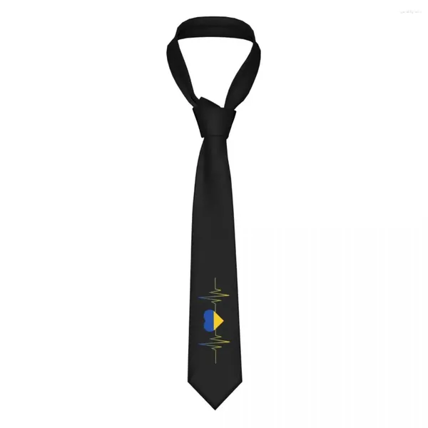 Pajaritas de arco personalizadas Ucrania Heartbeat Flag Tie Men's Formal Seda Ucrania Patriótica Corbata para fiesta