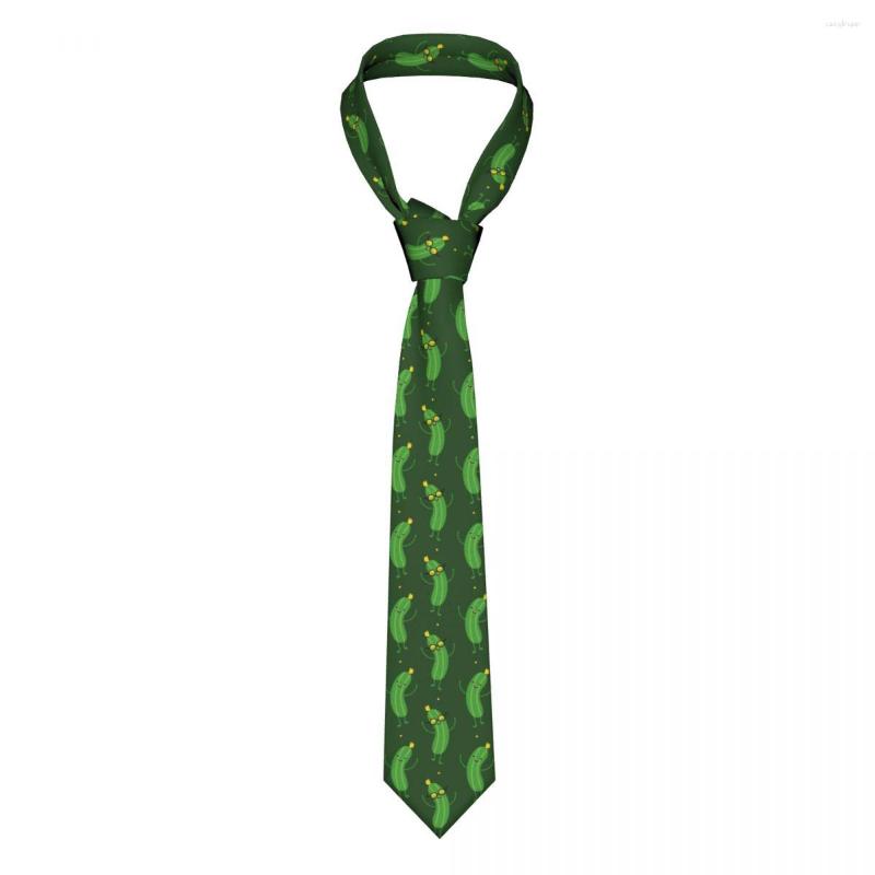 Bow Ties sevimli ve komik salatalık karikatür erkekler kravat ipek polyester 8 cm klasik boyun kravat takım aksesuarları Gravatas ofis