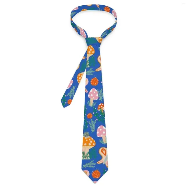 Cravates d'arc mignon escargot imprimé cravate champignons magiques classique cou décontracté pour unisexe loisirs qualité collier personnalisé cravate accessoires