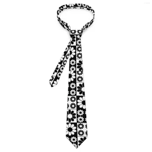 Bow Ties Daisy Floral Tie en noir et blanc Nec de cou classique Casual For Men Graphic Collar Coldrie Gift Birthday