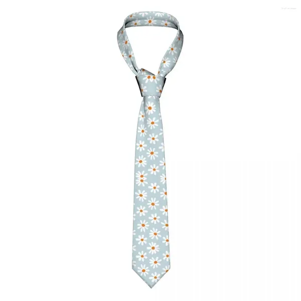 Cravates d'arc Daisy Fleurs Hommes Femmes Cravate Skinny Polyester 8 cm Cravate de cou large pour hommes Usure quotidienne Cravat Bureau