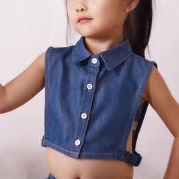 Fliegen Denim Gefälschte Kragen Hemd Kinder Weiß Collares Mujer Baumwolle Abnehmbare Halsband Kinder Jungen Mädchen Abnehmbare Hälfte Fred22