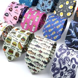 Bow Ties Design Novelty Mens Mens Soft Skinny Coldy Lips Lèvres Skull Fish Hamburger Patten Pring Ties for Hommes Accessoires de fête de mariage 230621