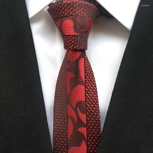 Noeuds papillon Designer Hommes Unique Panneau Cravate Rouge Floral Paisley Cravate Pour Hommes