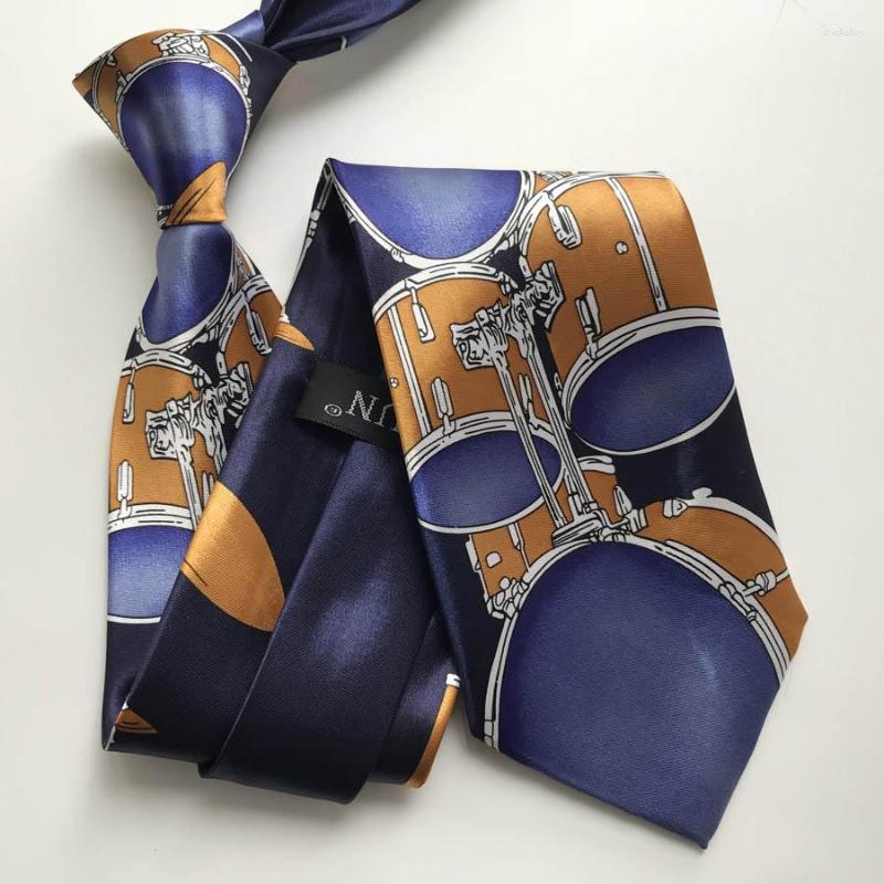 Bow Ties Designer's Musical Tie Fashion Men Printed Drums Necktie For Musician Concert