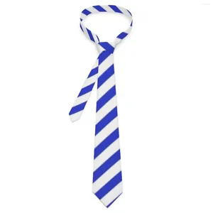 Nœuds papillons cravate rayée diagonale rayures bleues et blanches conception cou cool collier de mode pour hommes accessoires de cravate de fête de mariage