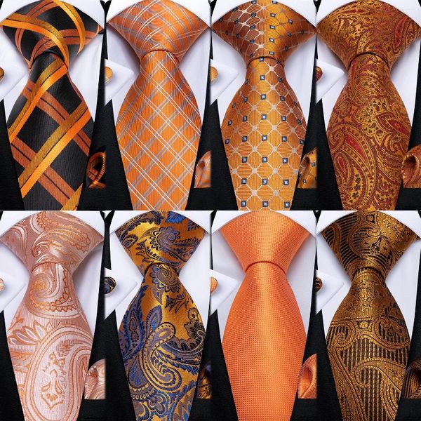 Noeuds papillon DiBanGu 2023 arrivée 12 Styles soie pour 8.5 CM couleur Orange hommes cravates affaires mariage costume cou cravate Gravatas