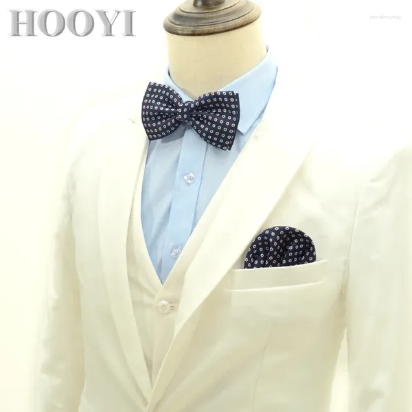 Bow Ties Dot Bowtie Set Moda para hombres Papel Bolsillo Toalla Regalo Mariposa Negocio Boda Pretied Poliéster Pañuelo