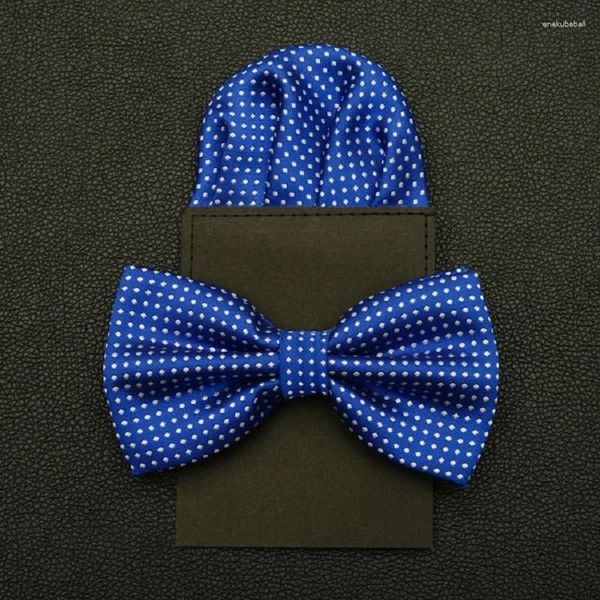 Noeuds papillon Dot Tie Set Mode pour hommes Mariage papier poche carré fête papillon affaires noeud papillon mariage mouchoir pré-attaché