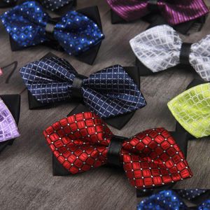Vlinderdassen Elegante verstelbare stropdas Geruit patroon Pakoverhemd Bowtie voor mannen Verlovingstrouwjurk Drop Delivery Fashion Acces Dhcgq