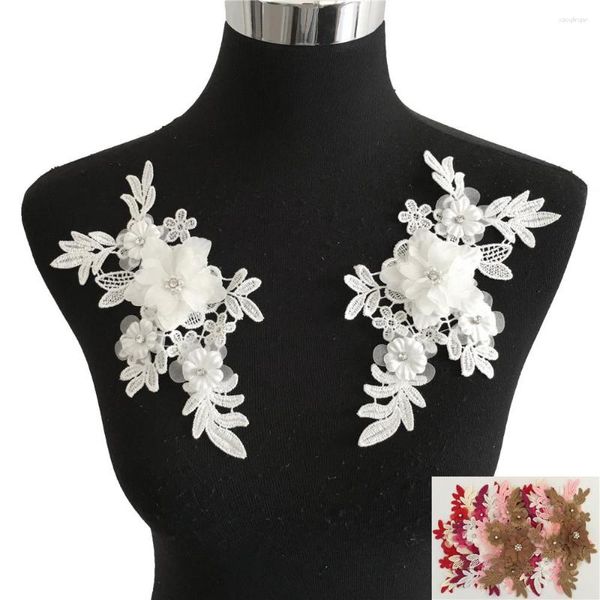 Pajaritas Collar bordado para mujer 3D flor encaje DIY camisa parches desmontables collares aplicación artesanal costura de tela