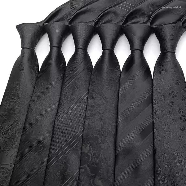 Bow Ties EST 8cm pour hommes couleur noire à rayures paisley robe classique formelle Gravata corbatas Business Coldie Jacquard Woven Cou