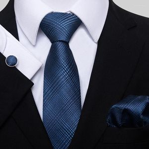 Bow Ties EST Style Holiday Present Tie Pocket Clares Cufflink Set Coldie Men ACCESSOIRES DE MARIAGE BLEU BLUE DARK