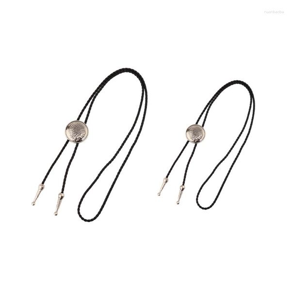 Pajaritas étnicas talladas hebilla bolo corbata para hombres mujeres novio collar de boda